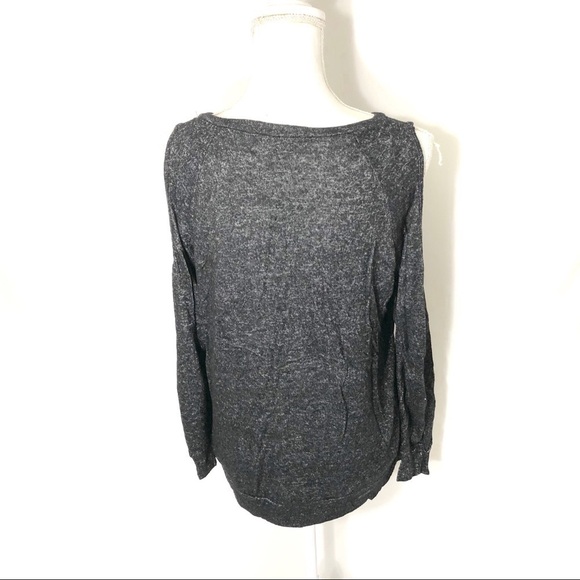 Green Envelope Cold Shoulder Sweater Medium Green Gray - Picture 3 of 5